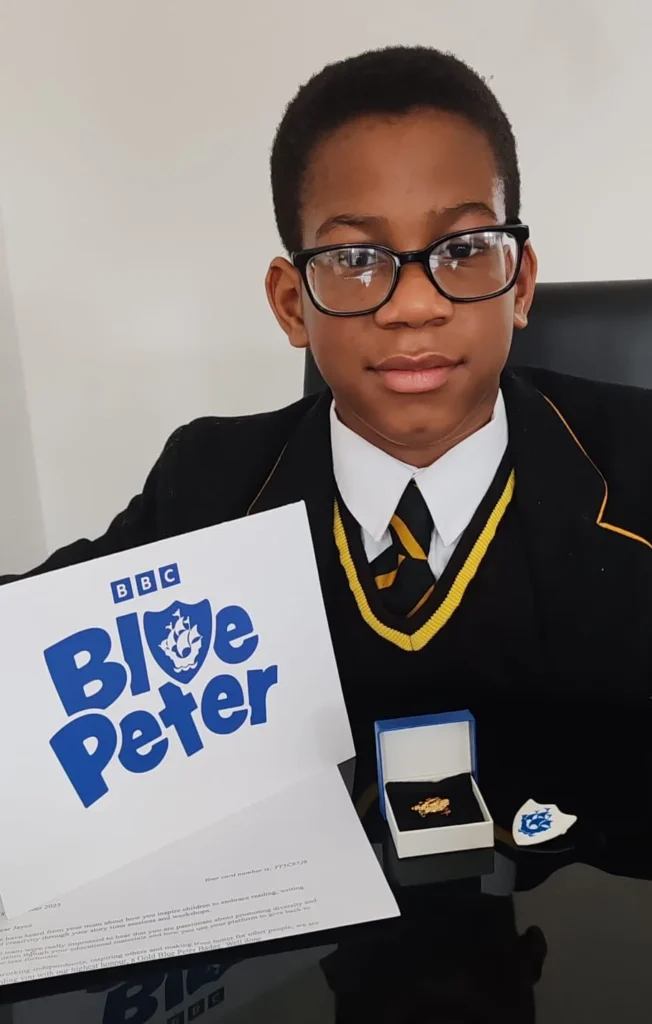 BBC Blue Peter Gold Badge — awarded to Jayce Joyce BCyA