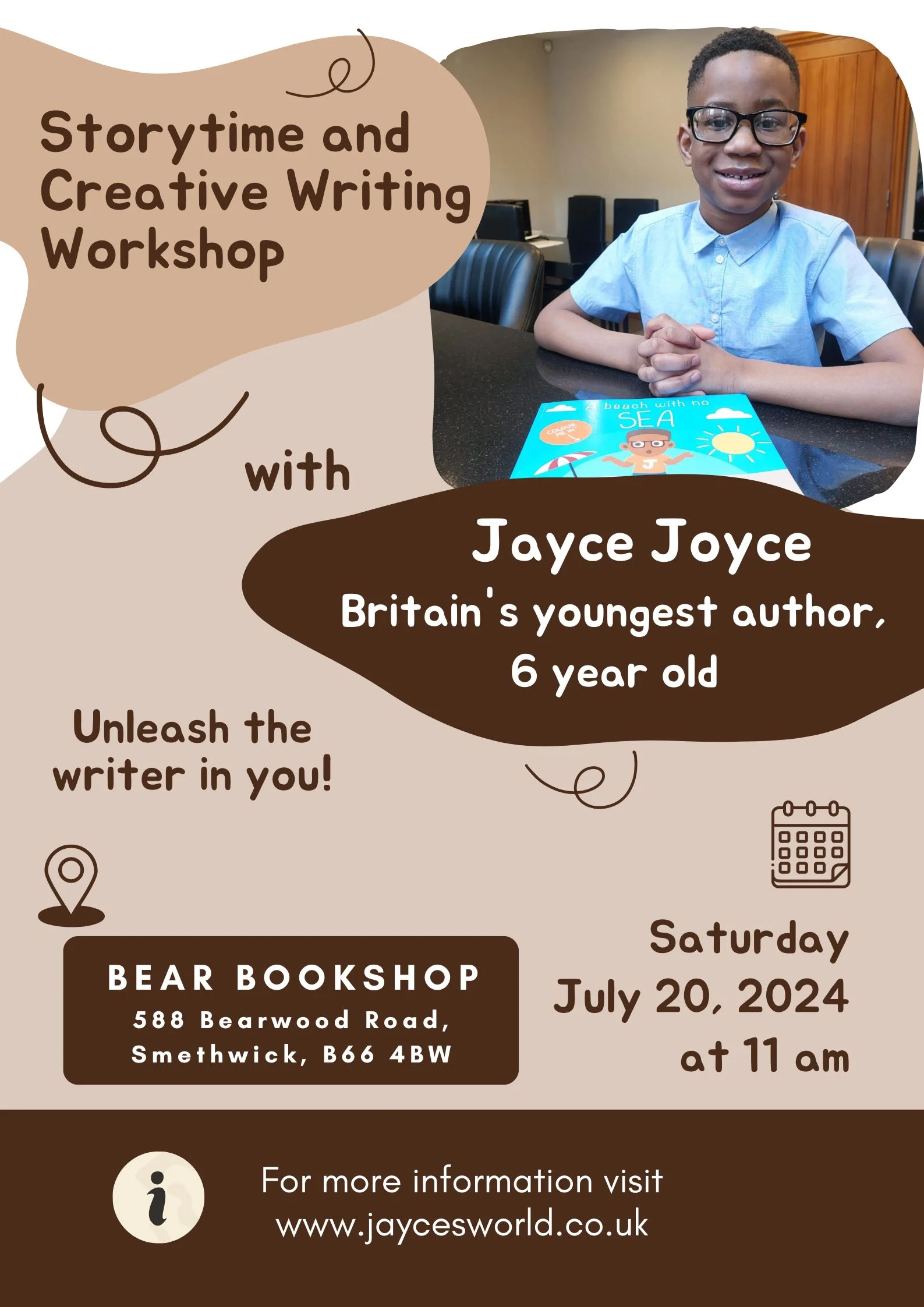Jayce Joyce at Bear Bookshop creative writing workshop