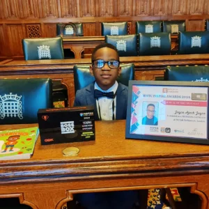 Jayce Joyce at the BYITC Inspire Awards 2024 — Promising Laureate of the Year, House of Commons