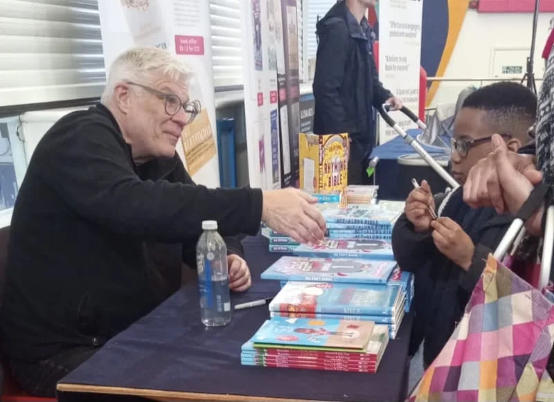 Jayce Joyce meeting children's author Bob Hartman