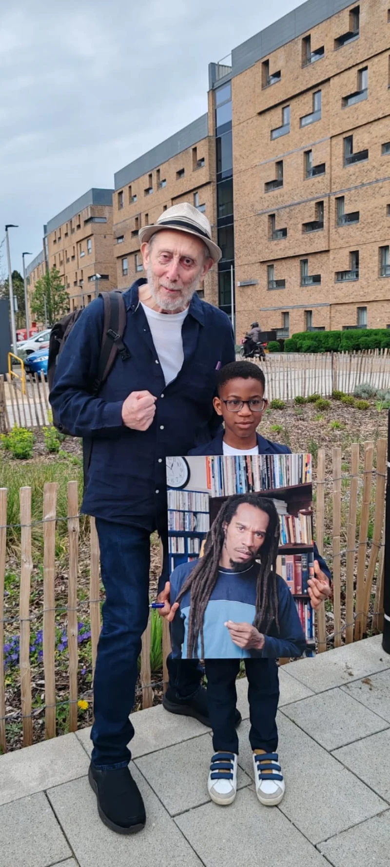 Jayce Joyce meeting children's author Michael Rosen