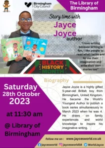 Jayce Joyce performing a storytime session at the Library of Birmingham