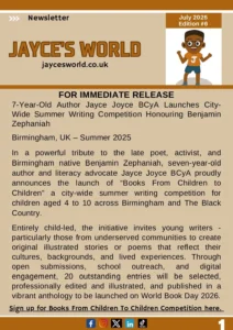 Jayce's World Newsletter 2025 — front cover preview