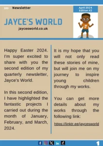 Jayce's World Newsletter April 2024 — front cover preview