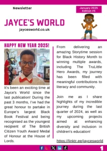 Jayce's World Newsletter January 2025 — front cover preview