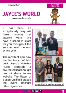 Jayce's World Newsletter July 2024 — front cover preview