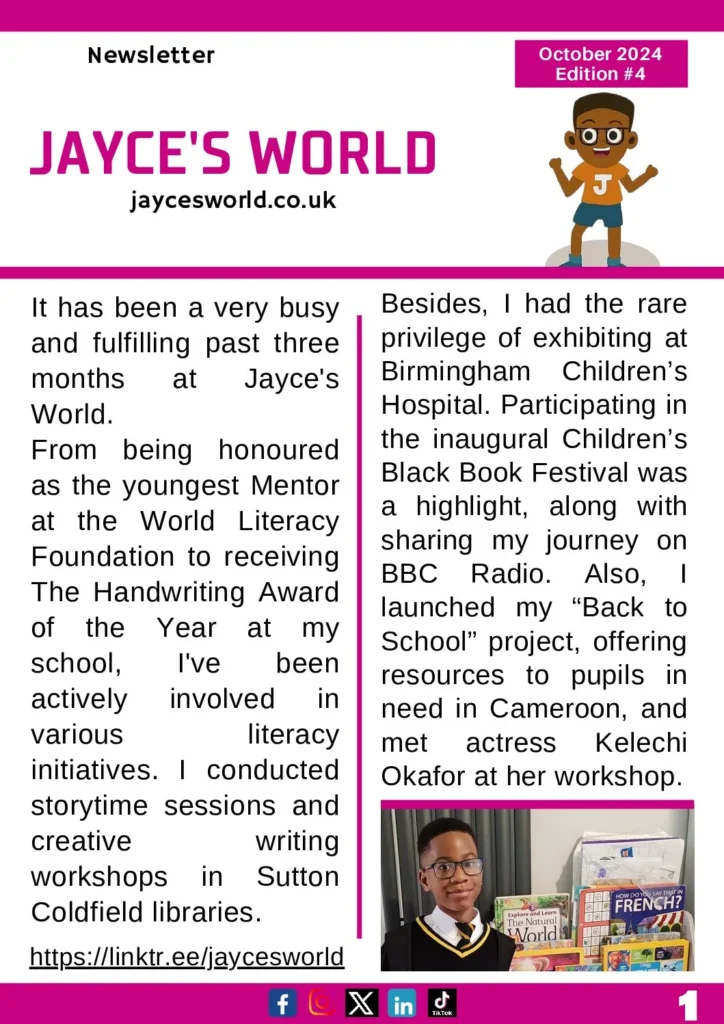 Jayce's World Newsletter — October 2024